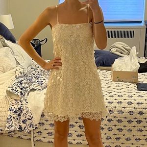 Zara Offwhite Flower Sequin Dress
